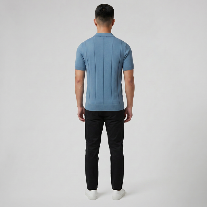 Men’s Slim-Fit Rib Knit Polo | Olamil