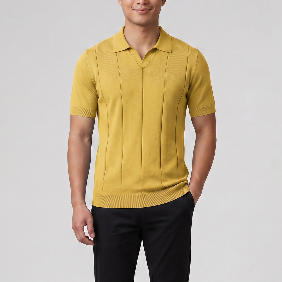 Men’s Slim-Fit Rib Knit Polo | Olamil