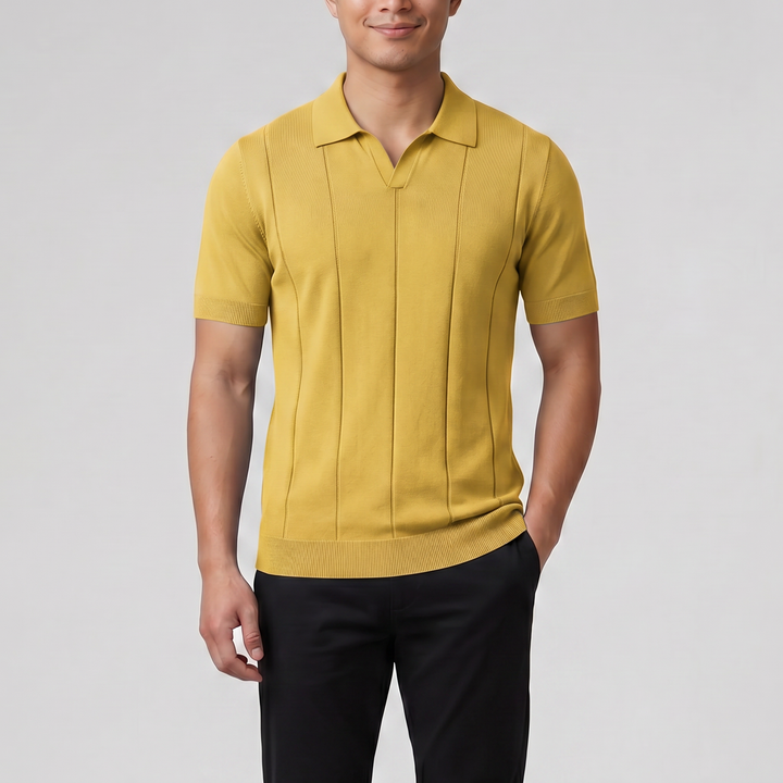 Men’s Slim-Fit Rib Knit Polo | Olamil