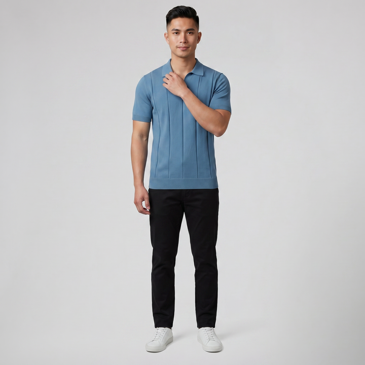 Men’s Slim-Fit Rib Knit Polo | Olamil
