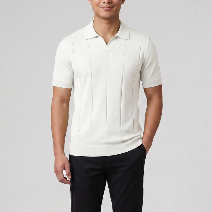 Men’s Slim-Fit Rib Knit Polo | Olamil