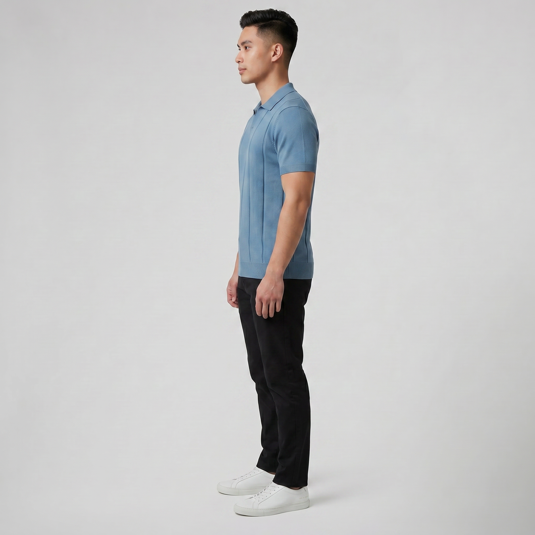 Men’s Slim-Fit Rib Knit Polo | Olamil