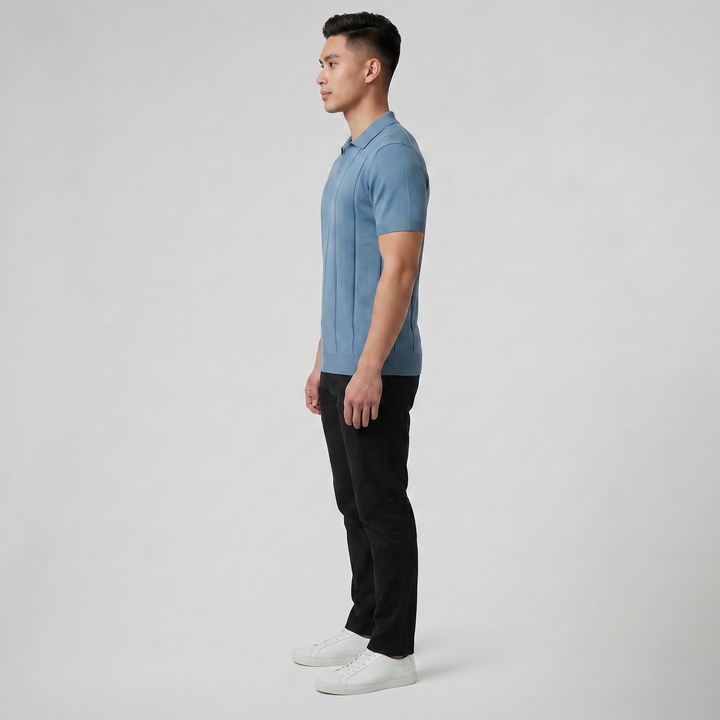 Men’s Slim-Fit Rib Knit Polo | Olamil
