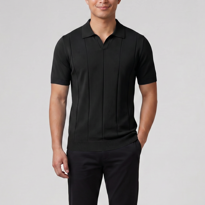 Men’s Slim-Fit Rib Knit Polo | Olamil