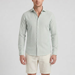 Men's Linen Shirt – Striped Resort