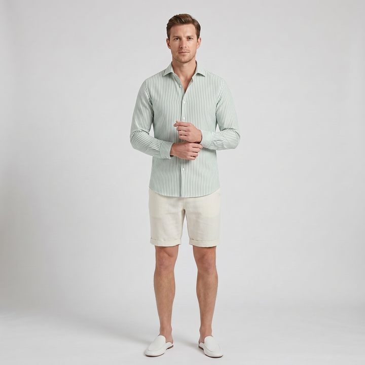 Men’s Striped Linen Resort Shirt | Olamil