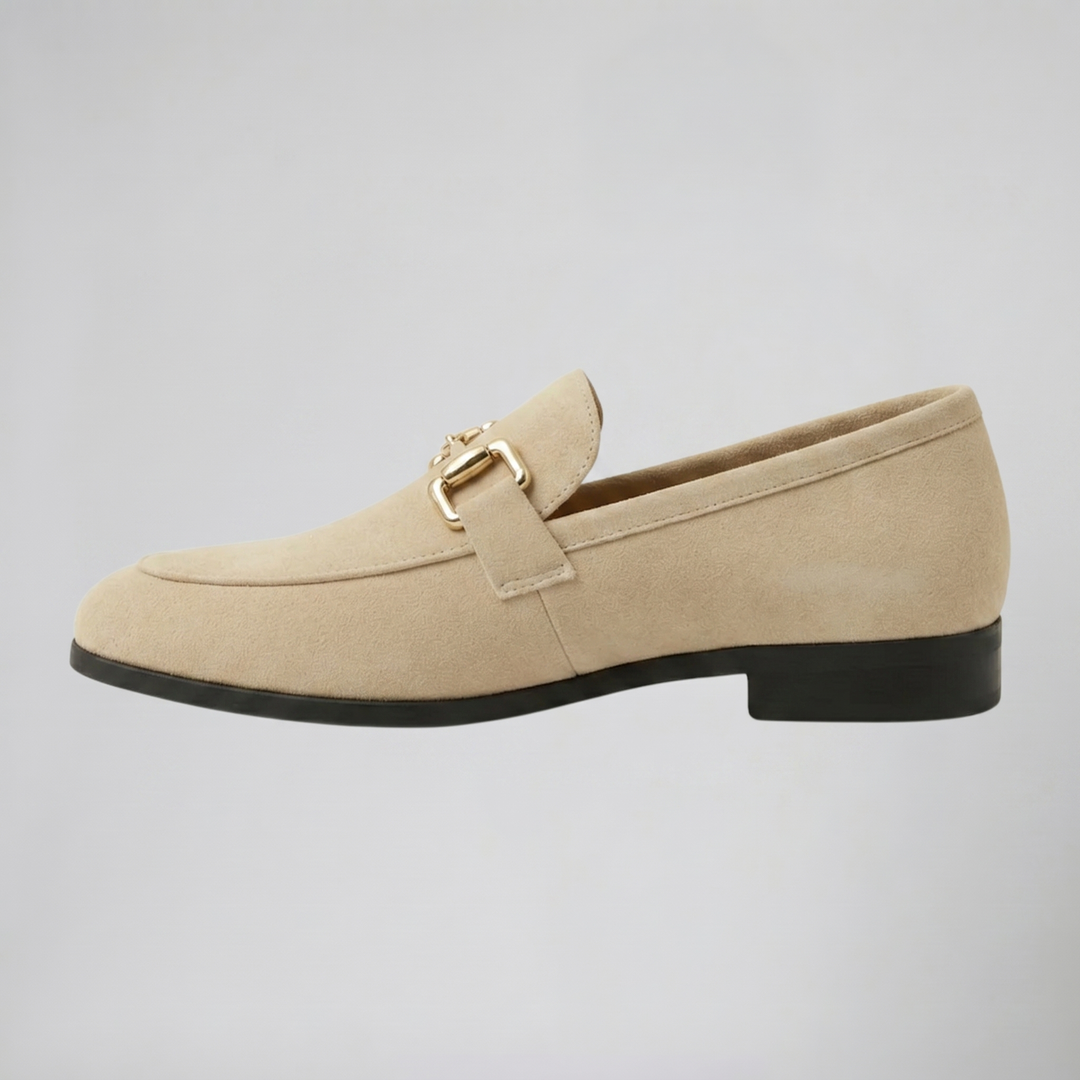 Men’s Suede Gold Detail Loafers | Olamil