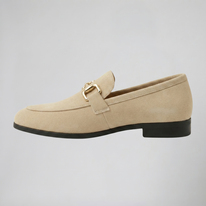 Men’s Suede Gold Detail Loafers | Olamil