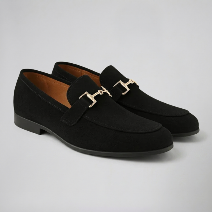 Men’s Suede Gold Detail Loafers | Olamil