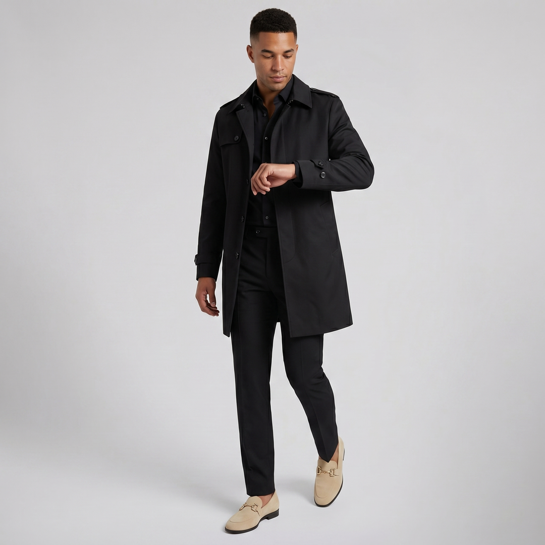Men’s Suede Gold Detail Loafers | Olamil