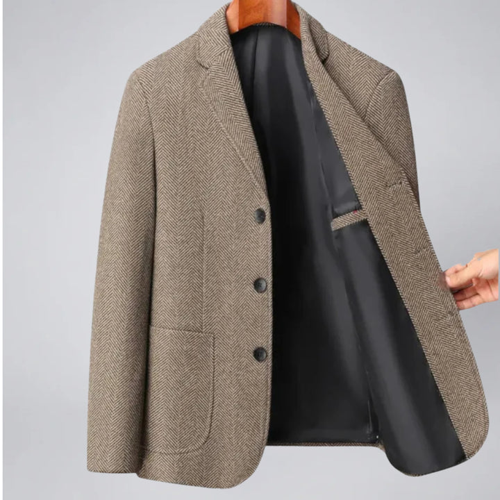 Men's Three-Button Closure Wool Blazer | Olamil