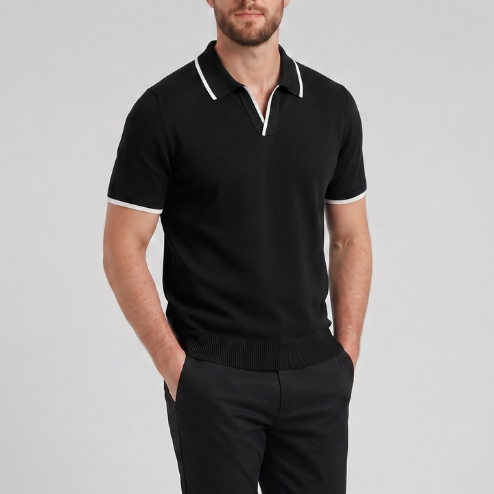 Men’s Tonal Contrast Knit Polo | Olamil