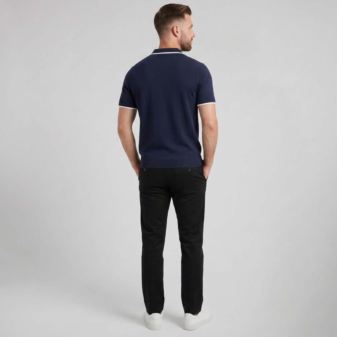 Men’s Tonal Contrast Knit Polo | Olamil