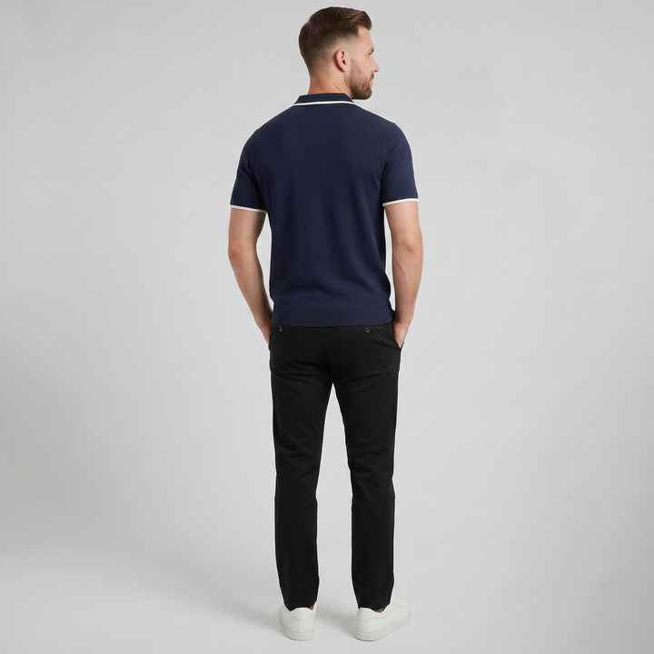 Men’s Tonal Contrast Knit Polo | Olamil