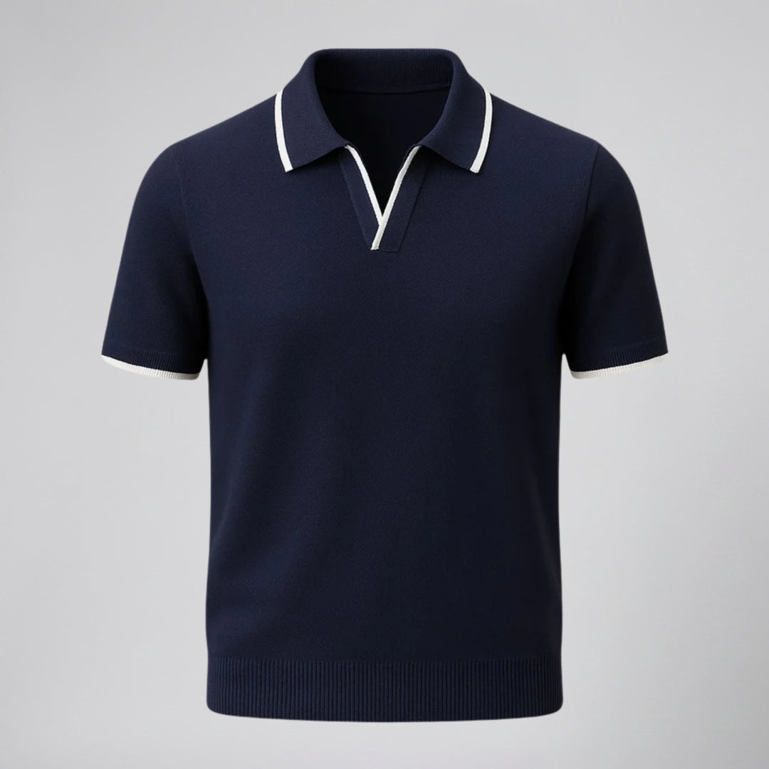 Men’s Tonal Contrast Knit Polo | Olamil