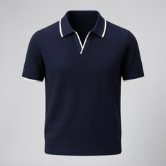 Men's Knit Polo Shirt – Tonal Contrast