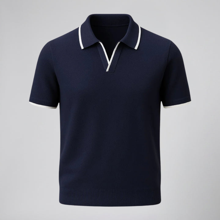 Men’s Tonal Contrast Knit Polo | Olamil