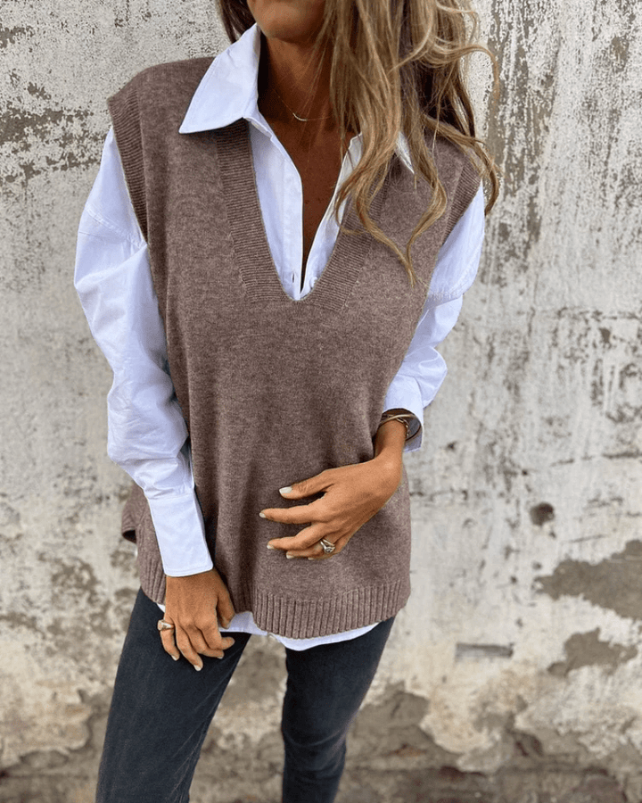 Women’s Elegant Vest with V-Neck