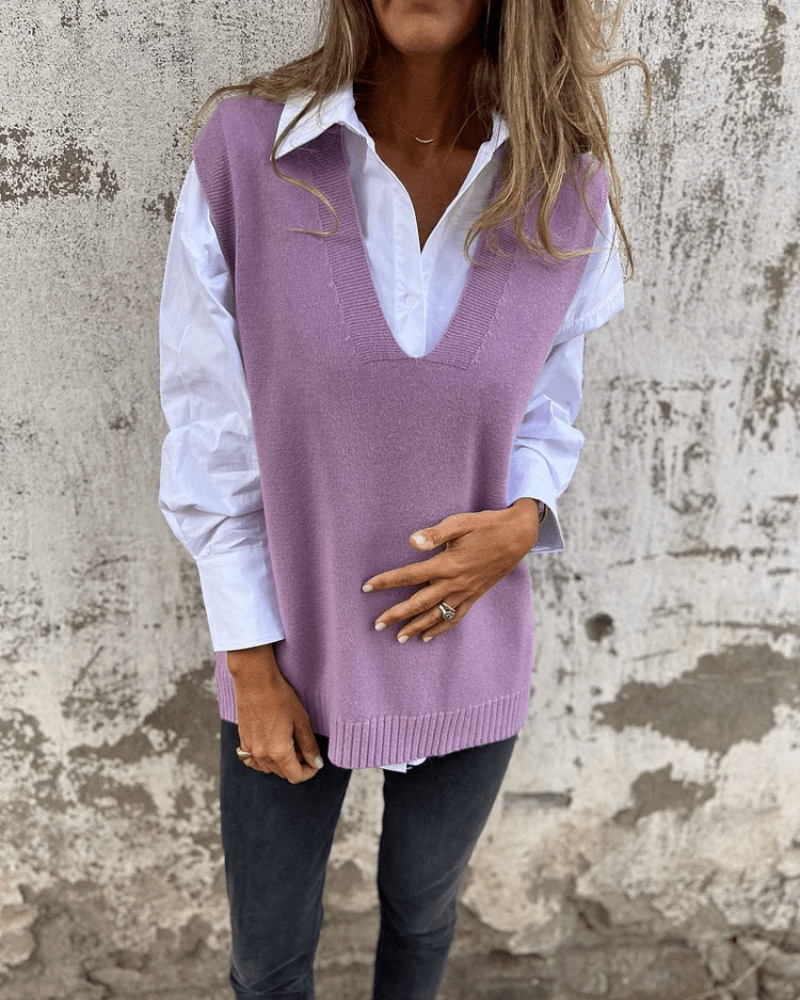 Women’s Elegant Vest with V-Neck