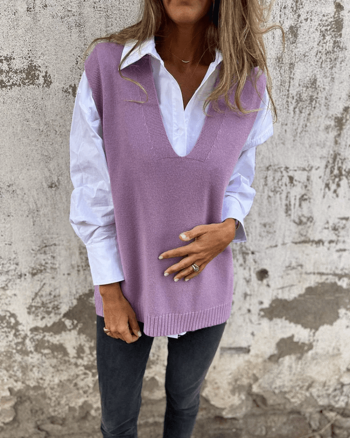 Women’s Elegant Vest with V-Neck