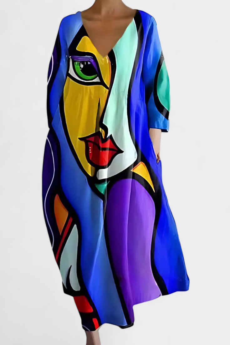Women’s V-Neck Dress with All-Day Comfort