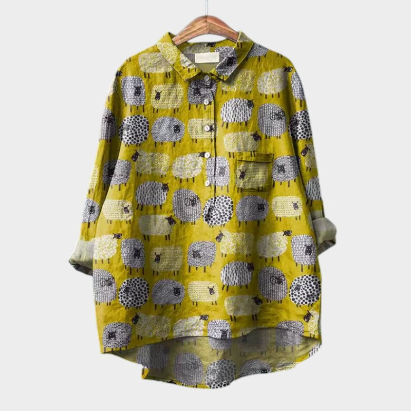 Women’s Floral Print Blouse - Relaxed FIt
