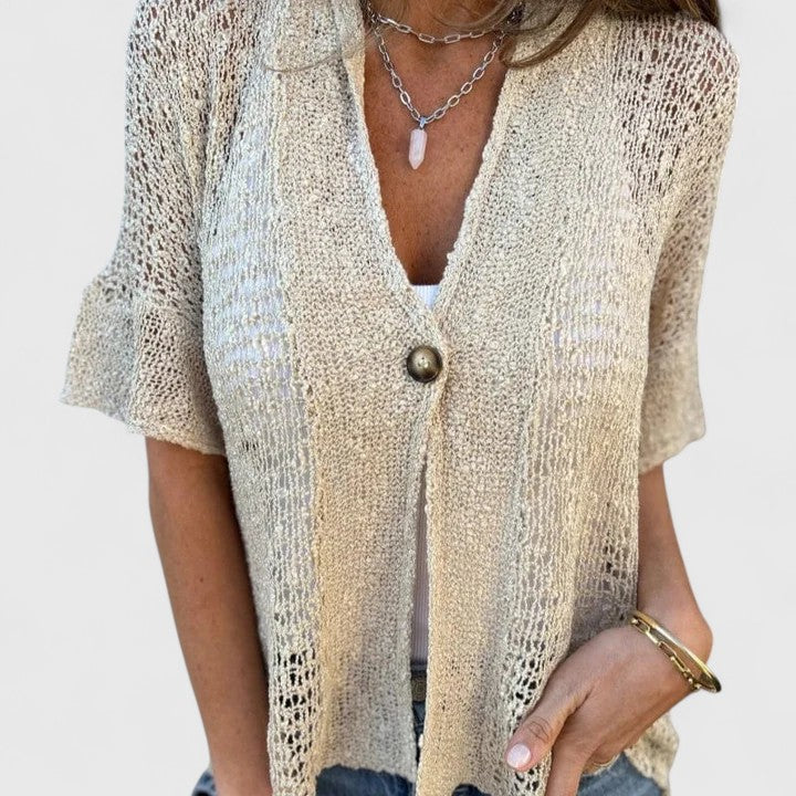 Women’s Elegant Knitted Lace Shirt - Open Stitch