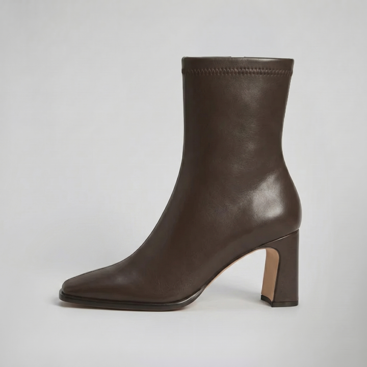 Women's Ankle Boots – Block Heel Leather