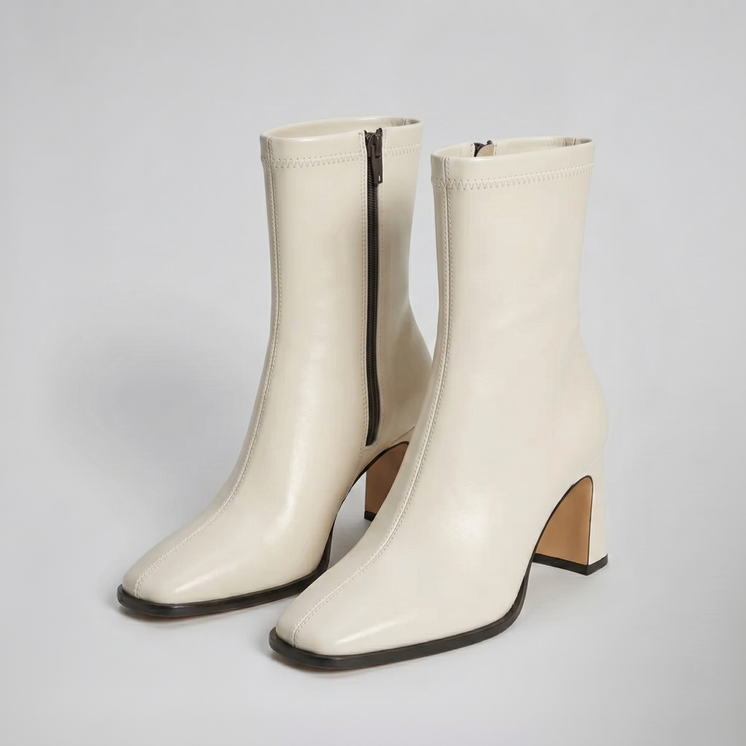 Women's Ankle Boots – Block Heel Leather