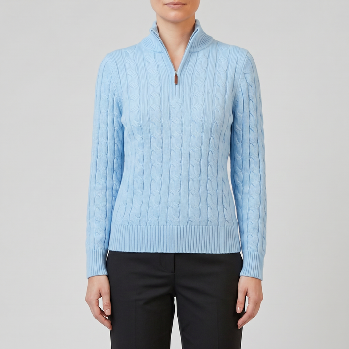Women’s Cable Knit Half-Zip Sweater | Olamil
