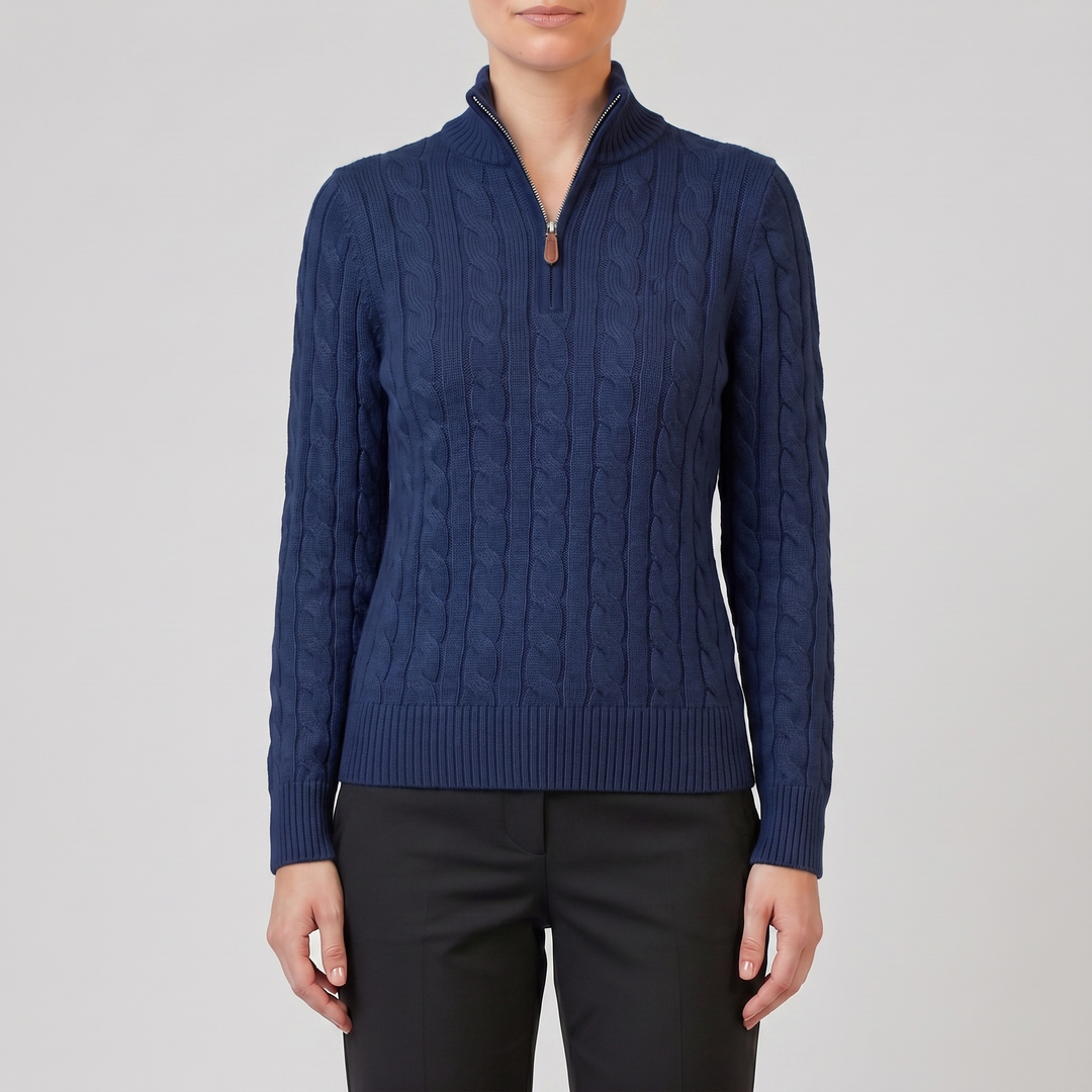 Women’s Cable Knit Half-Zip Sweater | Olamil