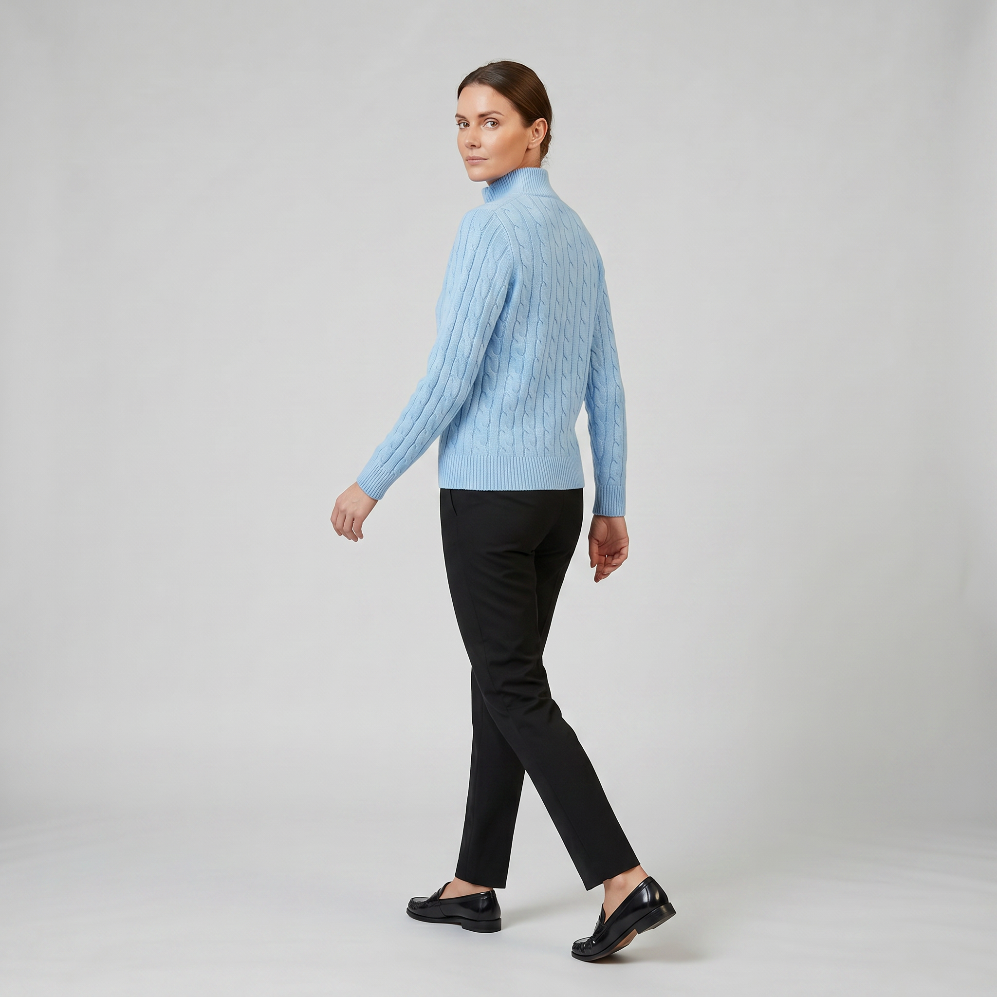 Women’s Cable Knit Half-Zip Sweater | Olamil