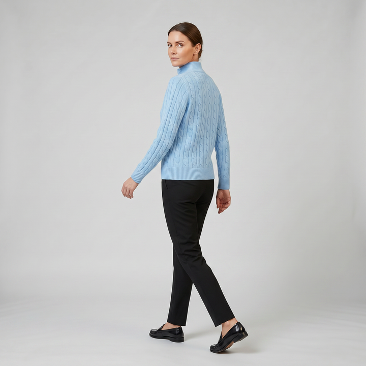 Women’s Cable Knit Half-Zip Sweater | Olamil