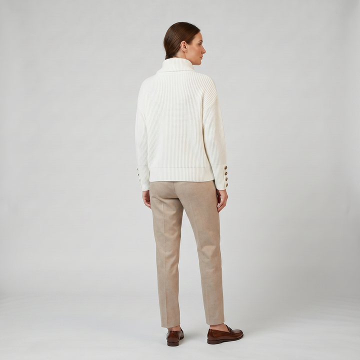 Women’s Cashmere-Blend Mock Neck Sweater | Olamil