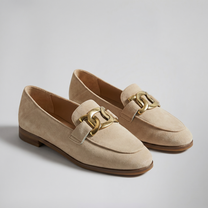 Women's Loafers, Chain Detail Suede