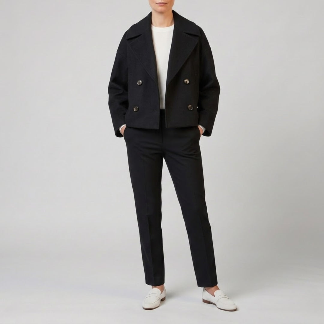 Women’s Double-Breasted Wool-Blend Coat | Olamil