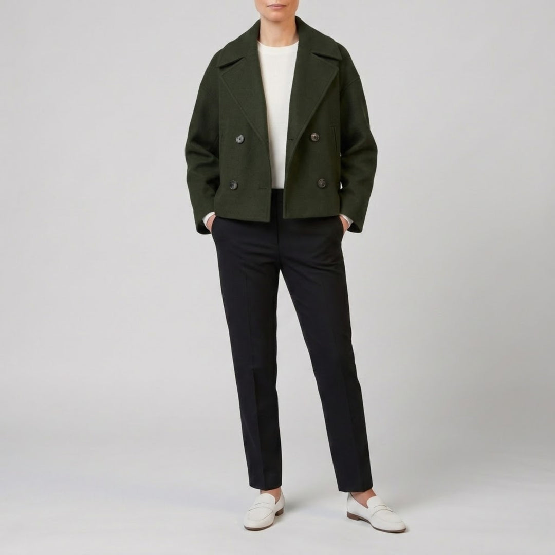 Women’s Double-Breasted Wool-Blend Coat | Olamil