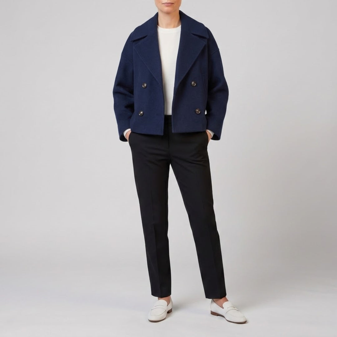 Women’s Double-Breasted Wool-Blend Coat | Olamil