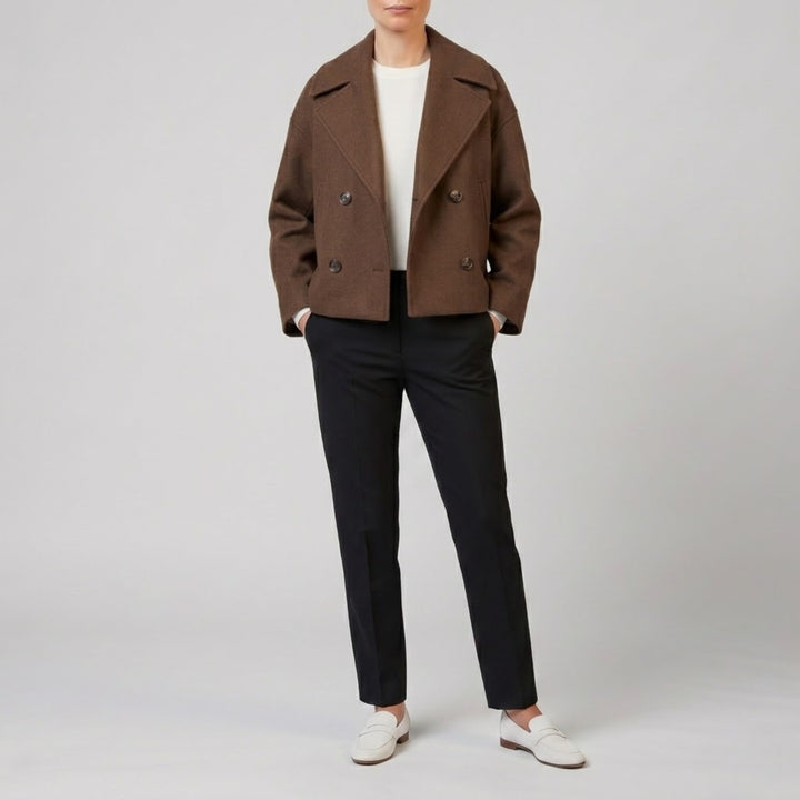 Women’s Double-Breasted Wool-Blend Coat | Olamil