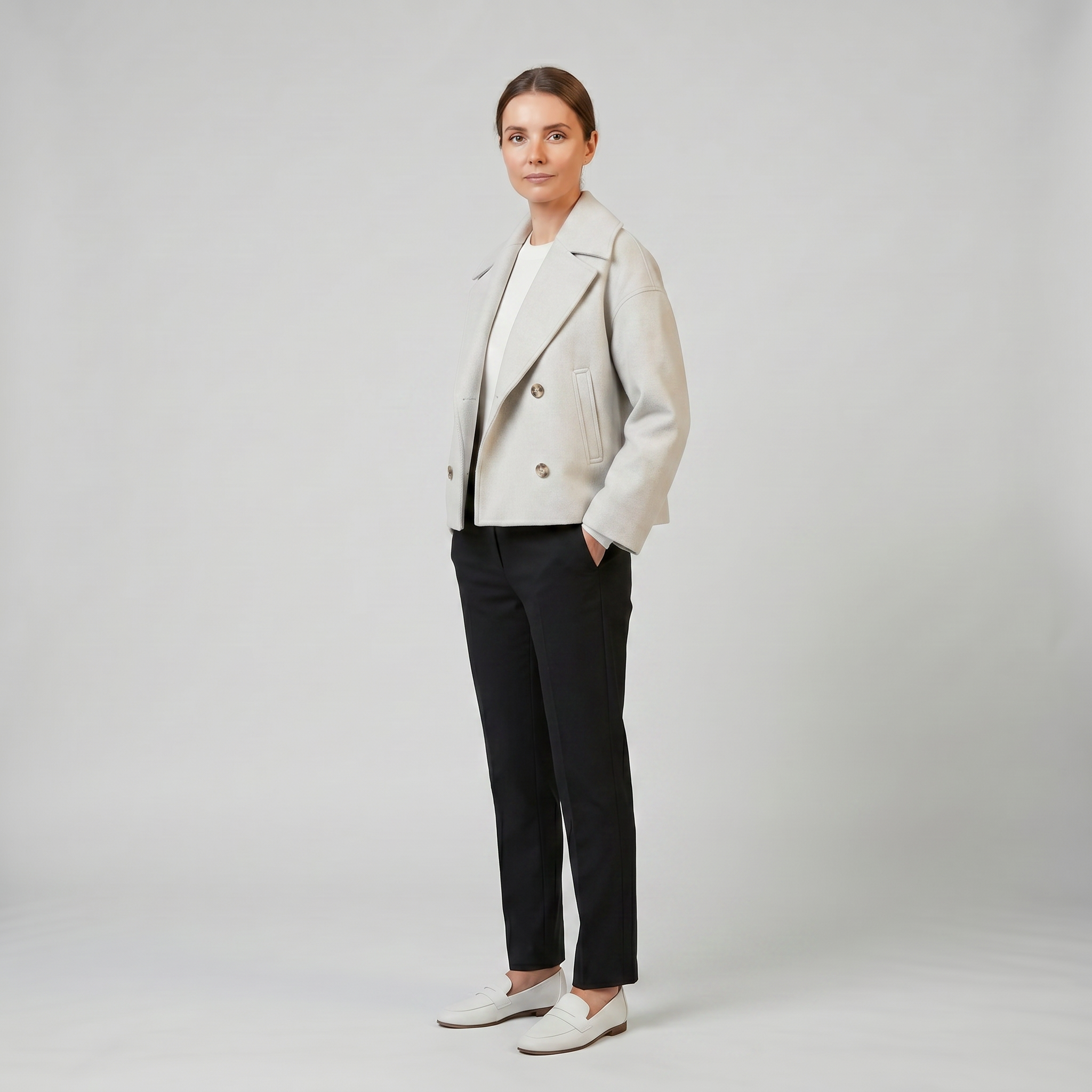 Olamil - Women’s Double-Breasted Wool-Blend Coat