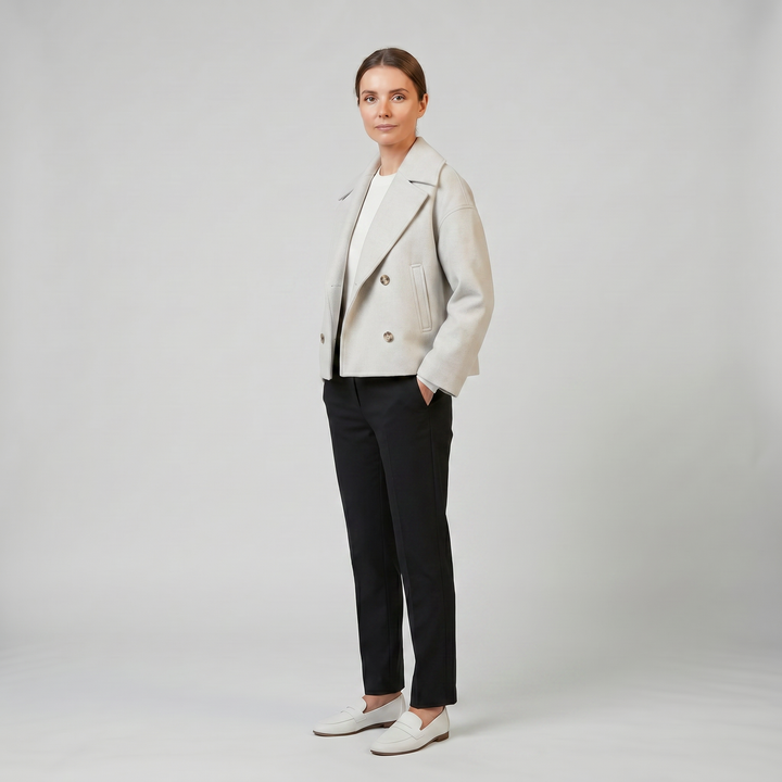 Women’s Double-Breasted Wool-Blend Coat | Olamil