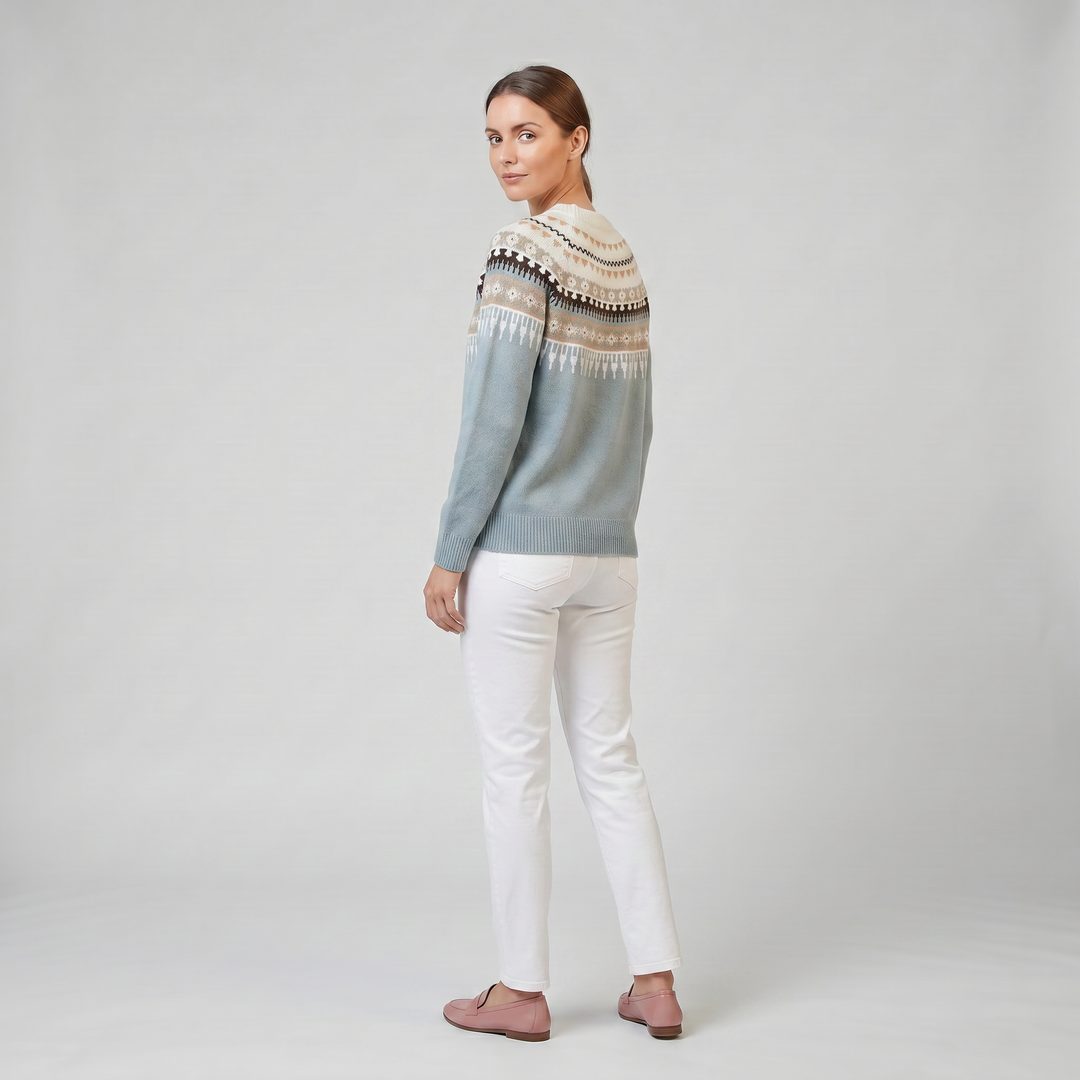 Women's Fair Isle Patterned Knit Sweater | Olamil