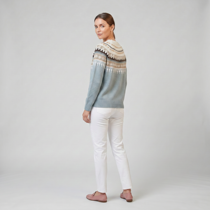 Women's Fair Isle Patterned Knit Sweater | Olamil