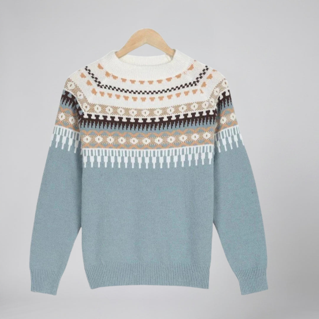 Women's Fair Isle Patterned Knit Sweater | Olamil