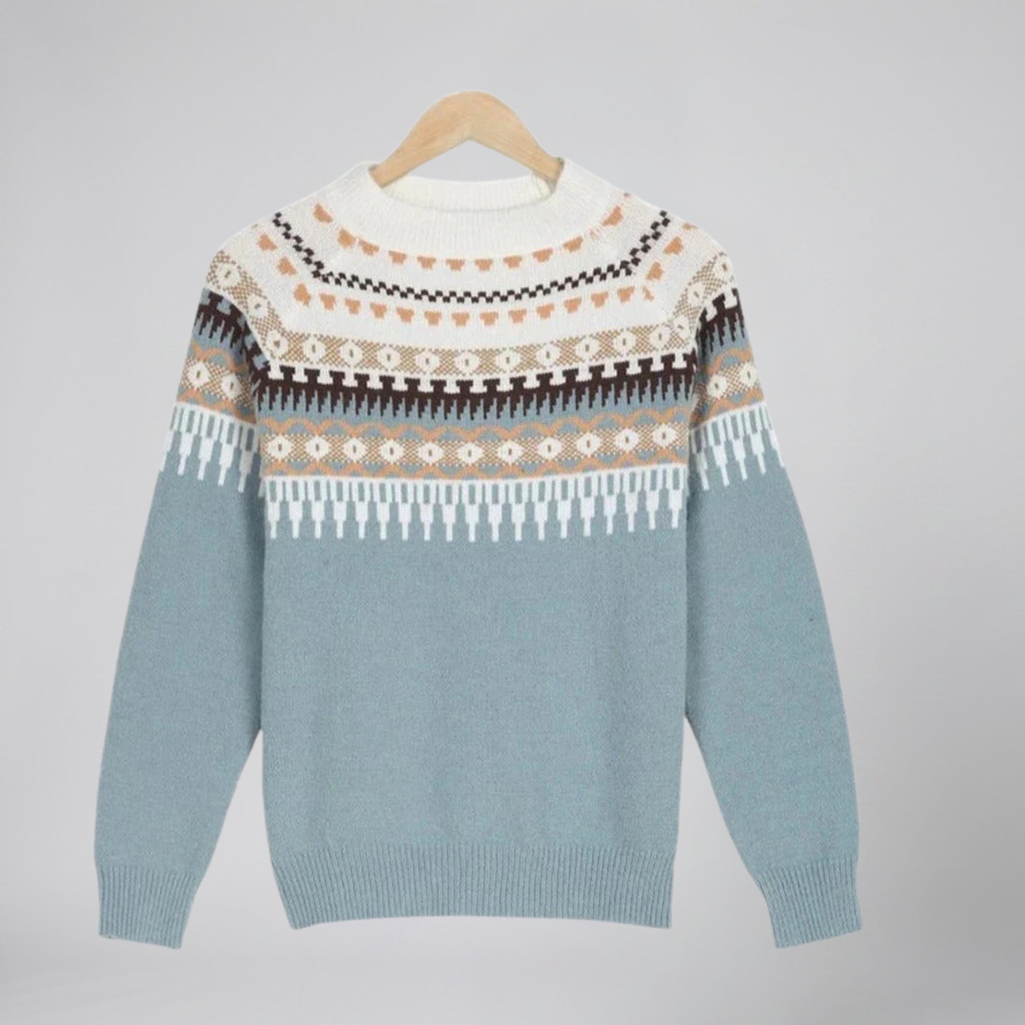 Olamil - Women's Fair Isle Patterned Knit Sweater