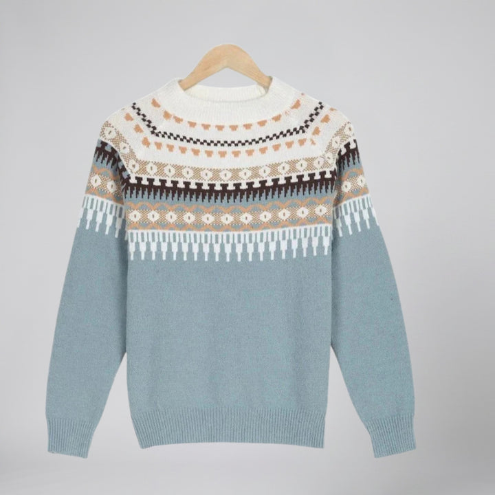 Women's Fair Isle Patterned Knit Sweater | Olamil