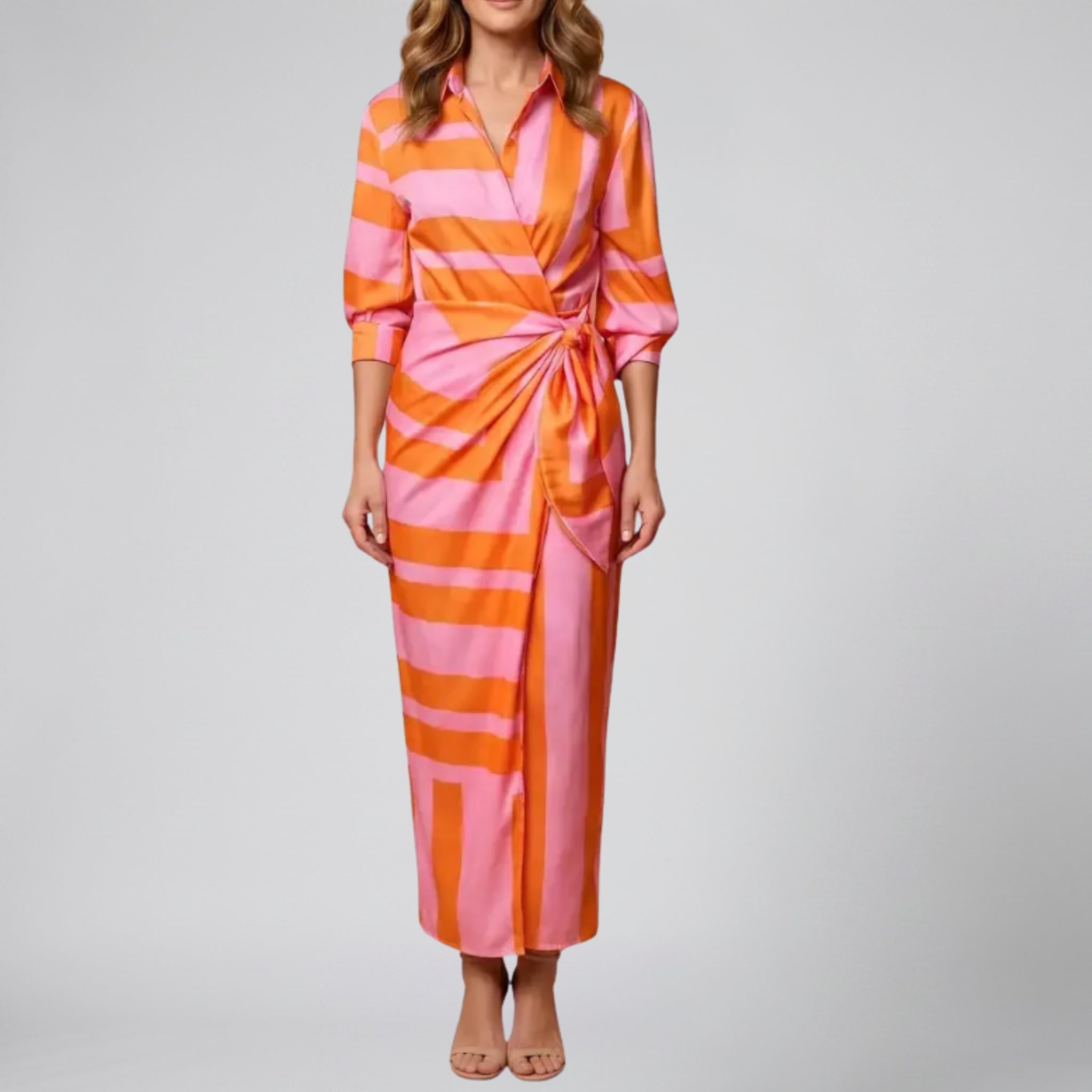 Women’s Floral Print Long-Sleeve Maxi Dress | Olamil
