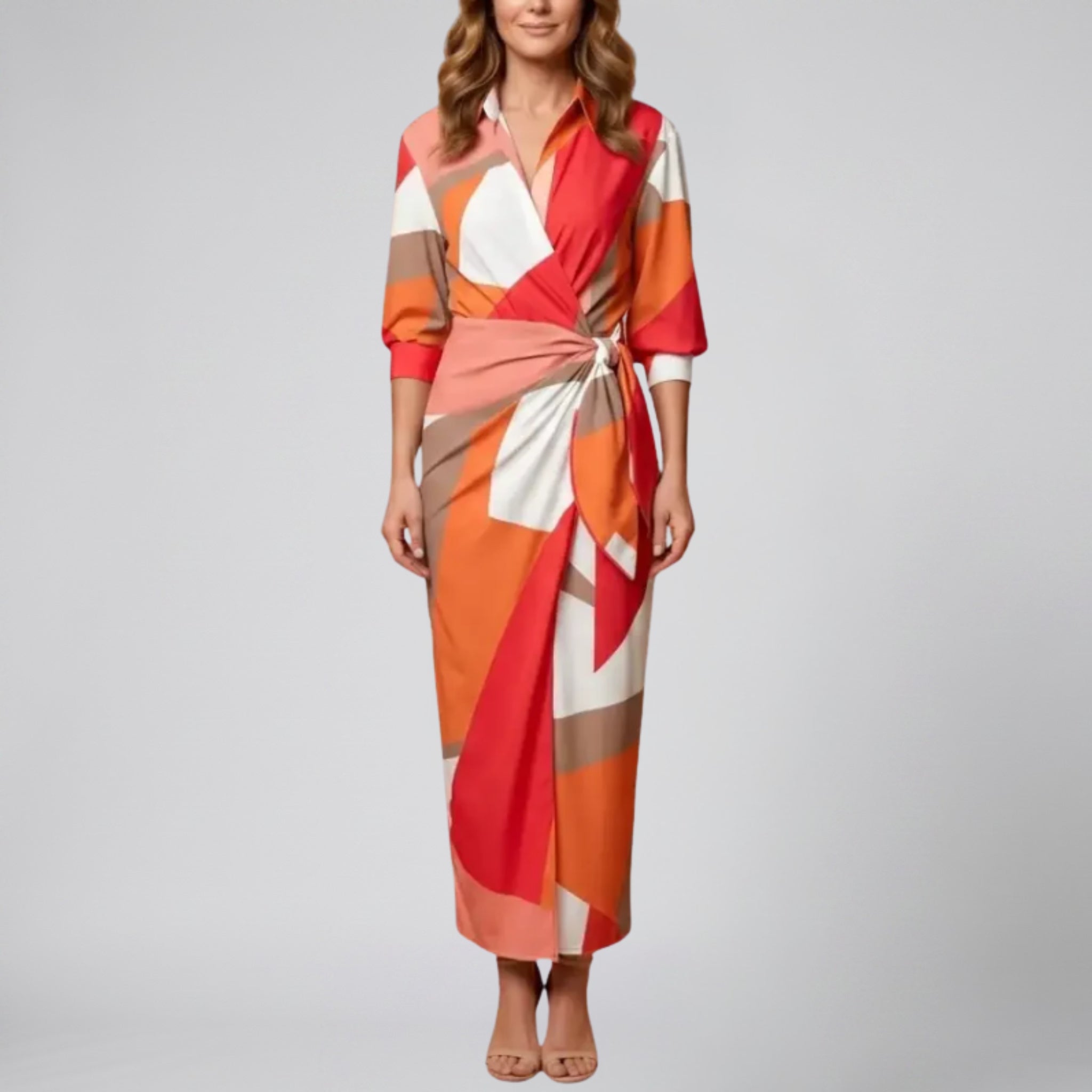 Women’s Floral Print Long-Sleeve Maxi Dress | Olamil
