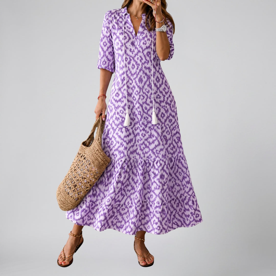 Women’s Floral V-Neck Maxi Dress | Olamil