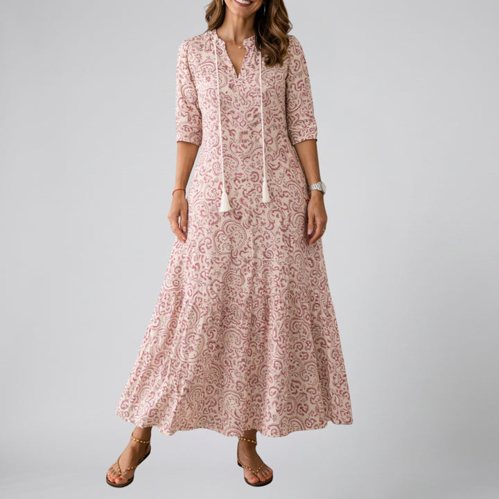 Women’s Floral V-Neck Maxi Dress | Olamil